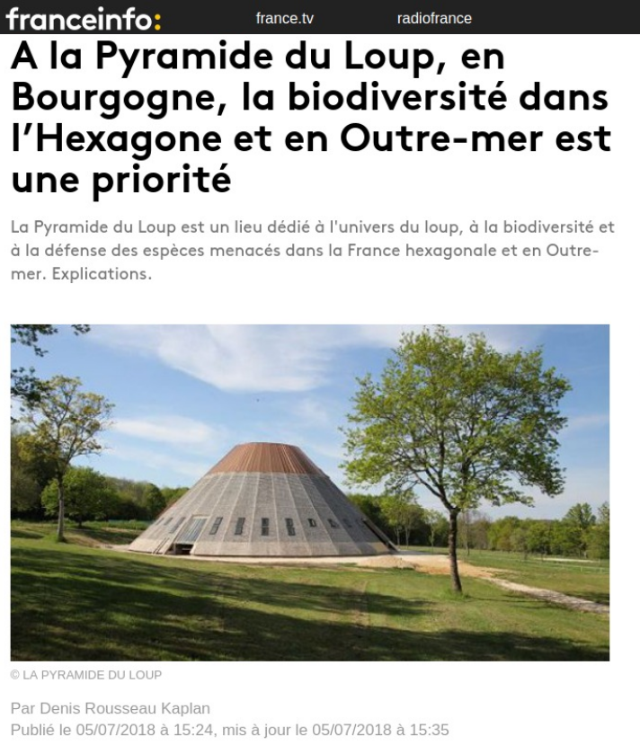 Article France Info sur la Pyramide du Loup