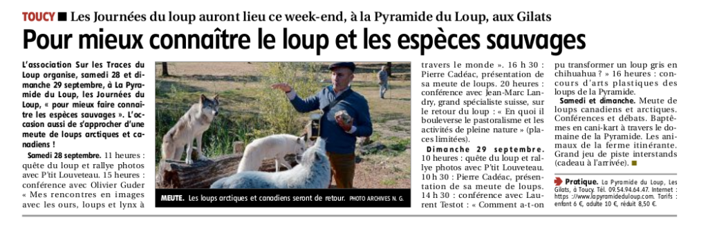 Article de presse sur le loup