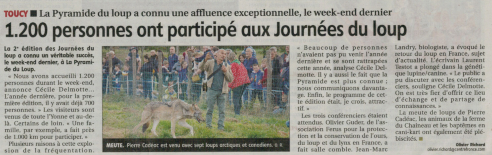 Article de presse sur le loup