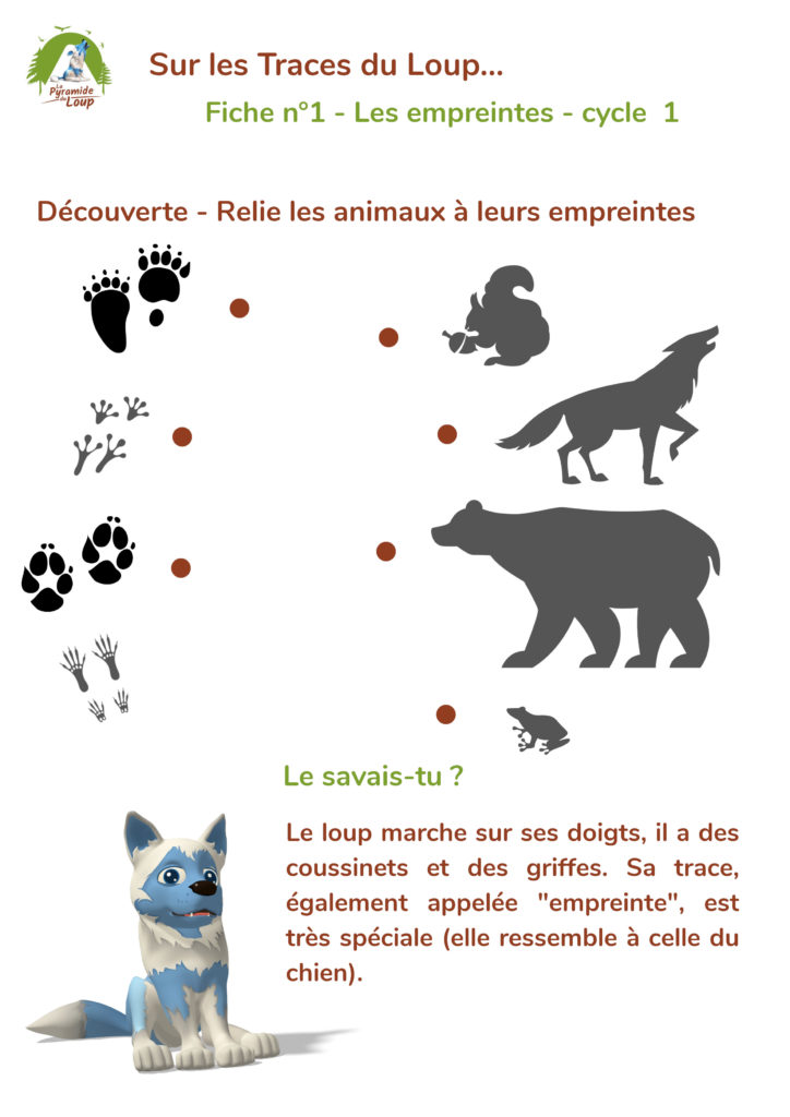 Fiche 1 - Les empreintes - cycle 1 Pyramide du Loup