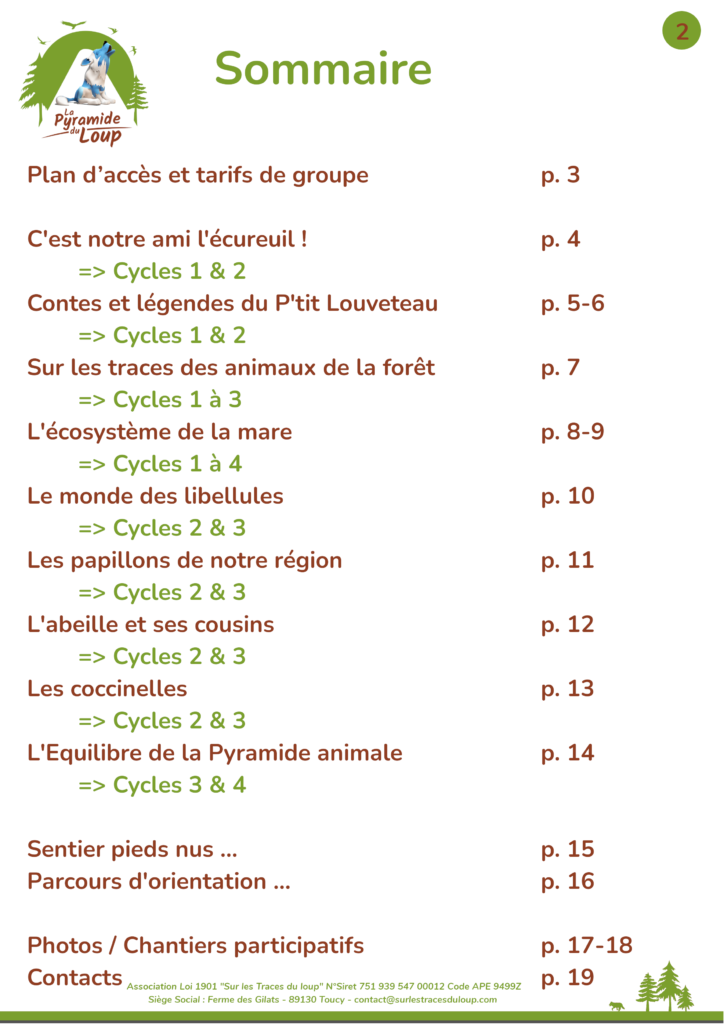 Dossier pédagogique Pyramide du Loup
